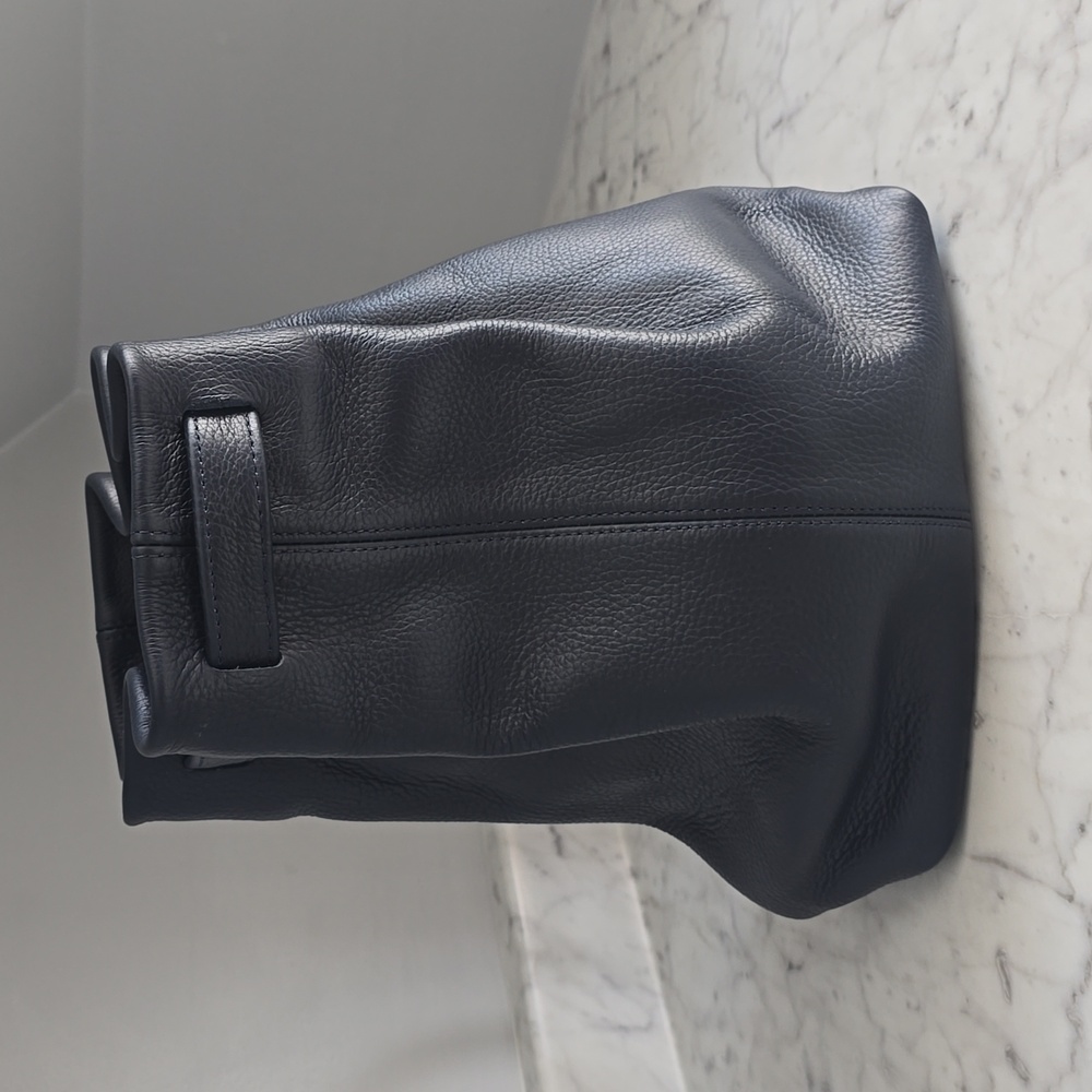 Blue Leather Backpack